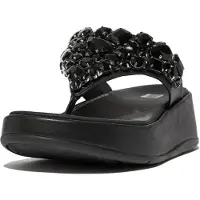FitFlop F-mode Jewel-deluxe Leather Flatform Toe-thongs Flip-flops