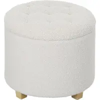 HOMCOM Sitzhocker-Ø45 x 41H cm-Weiß | Gr.: onesize