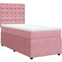 Syfax Boxspringbett mit Matratze Rosa 80x200 cm Samt