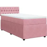 Syfax Boxspringbett mit Matratze Rosa 100x200 cm Samt