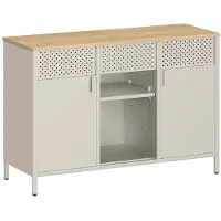 Songmics Metallschrank mit verstellbaren Böden und Magnetverschluss LSC204LF01