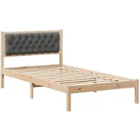 vidaXL Bettrahmen Dunkelgrau 100 x 200 cm Massives Kiefernholz