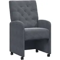 vidaXL Esszimmerstühle mit Rollen 2 stk. Samt Dunkelgrau