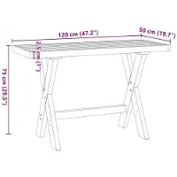 vidaXL Schreibtisch NOAIN X-Form-Beine 120x50x75 cm Massivholz Kiefer