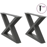 vidaXL Couchtischbeine 2 Stk. Anthrazit 50x(30-31,3) cm Stahl