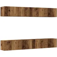 vidaXL 4-teiliges TV-Wandschrank-Set Altholz 100x30x30 cm