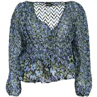 Desigual Bluse mit floralem Druck und gerafftem Bund