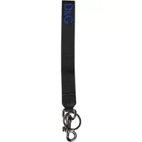 Dolce&Gabbana Schwarzer Blauer DG Logo Polyester Messing Halter Schlüsselanhänger Schlüsselring