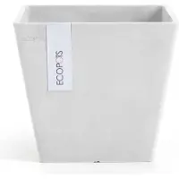 Ecopot's Blumentopf "Rotterdam 20 Weiß", für innen und außen: frostsicher, bruchsicher und lichtbeständig