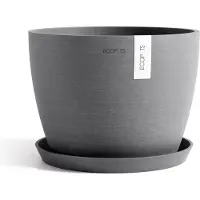 Ecopot's Blumentopf "Stockholm 31 Grau", für innen und außen: frostsicher, bruchsicher und lichtbeständig