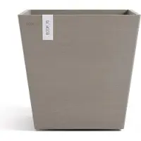 Ecopot's Blumentopf "Rotterdam 35 + Wassersystem Taupe", für innen und außen: frostsicher, bruchsicher und lichtbeständig