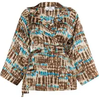 Usha Wickelbluse Damen Braun Mehrfarbig