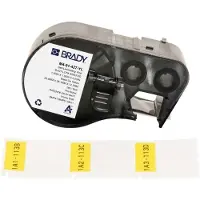 Brady , M4-91-427-YL, selbstlaminierendes Vinyl, Gelb/Transparent, 25.40 x 12.70(38.10) mm, permanent, für Kabeldurchmesser von 4.00