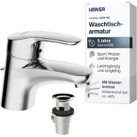 Hansa Waschtisch-Einhebelm. HANSAMIX 01102283 m.Garnitur u.flex.Druckschl.,verchromt