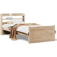 vidaXL Bettgestell mit Kopfteil ohne Matratze 75x190 cm