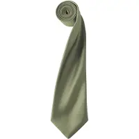 Premier Herren-Krawatte aus Satin (schmale Klinge) (Olive)