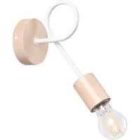 Sollux Wandlampe EMBER Weiß 1xE27 15W Stahl/Holz 24x19x10cm