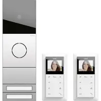 Gira 2417000 Video System 2TN edelstahlfarben System 106 Zweifamilienhaus Paket Video