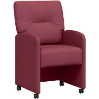 vidaXL Esszimmerstühle mit Rollen 2 stk. Stoff Weinrot 57 x 67 x 95 cm