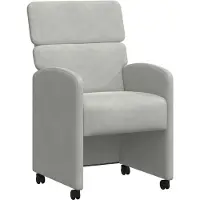 vidaXL Esszimmerstühle mit Rollen 2 stk. Samt Hellgrau 58 x 65 x 98 cm