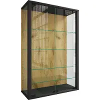 VCM Wandregal "Wandvitrine Hängevitrine Glasvitrine Glas Udina L", braun (schwarz, honig, eiche), B:60cm T:25cm, Regale, Wandregal