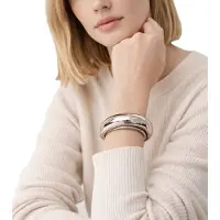 Calvin Klein Zeitloser Fluid Damen-Armreif aus Edelstahl Eleganter Arm- & Handgelenk-Schmuck Größe XS KJ3MD0001 Silber