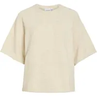 Vila Strickpullover "VILIGA 2/4 O-NECK KNIT TOP - NOOS" Materialmix, relaxed fit