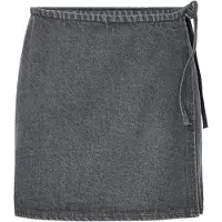 Pieces Pcflora Mw Wickel Denim Minirock | Grau | S