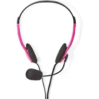 Nedis PC-Headset - Auf Ohr - Stereo - 2x 3.5 mm - Wegklappbares Mikrofon - Pink