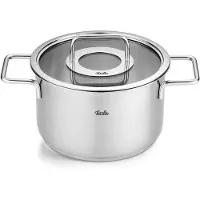 Fissler Pure Collection / Edelstahl-Kochtopf (Ø 20 cm, 3,6L) Töpfe inkl. Glas-Deckel, Innen-Skalierung – Induktion