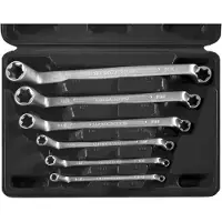 SW-Stahl 01580L Doppelringschlüssel-Satz E-Profil, E6-E24, 6-teilig, doppelt gekröpft I Torx-Schraub