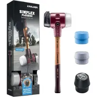 HALDER SIMPLEX Plusbox Starterkit Schonhammer Ø 80 mm Superplastik / TPE-mid / TPE-soft / Gummi mit Standfuß + Flaschenöffner