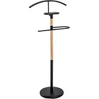 CALICOSY Herrendiener HAKU, schwarz (schwarz, buche), B:47cm H:112cm T:29cm, Metall, Herrendiener, Herrendiener