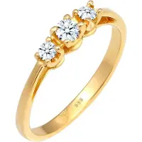 Elli DIAMONDS Ringe - Ring Verlobungsring Trio Diamant 0.23 ct. 585 Gelb - Gr. 52 MM - in Gelbgold - für Damen