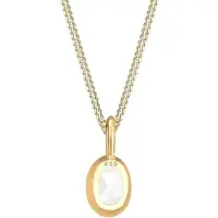 Elli Halskette - Halskette Basic Geo Oval Topas Edelstein 585 Gelbg - Gr. unisize - in Gold - für Damen