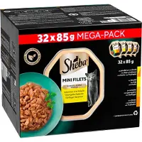 Sheba Mini Filets mit Geflügel Variation in Sauce Megapack Nassfutter Katze (Schale 85 g)