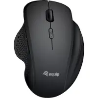 Equip Kabellose Maus mit 6 Tasten und zwei Modi, wiederaufladbar, rechts, Optisch, RF Wireless + Bluetooth, 1600 DPI, Schwarz