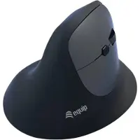 Equip Ergonomische kabellose Dual-Mode-Maus, wiederaufladbar, rechts, Vertikale Ausführung, Optisch, RF Wireless + Bluetooth, 1600 DPI, Schwarz