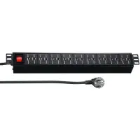 EFB Elektronik 19"1,5HE Steckdosenl. USB 9xA/9xC mit Schalter, sw