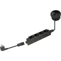 Evoline Circle80 Steckdose mit Kabeldurchgang und USB-A+C-Doppelcharger, weiss