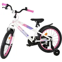 Volare Lily Kinderfahrrad - Mädchen - 18 Zoll - Weiss Rosa Lila