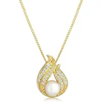 Elli Halsketten - Halskette Süsswasserzuchtperle Diamant (0.13ct) 58 - Gr. unisize - in Gold - für Damen