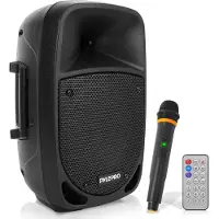 Pyle PA Musikbox, Partybox, Tragbare Karaoke Maschine mit Mikrofon, Party Lautsprecher mit Bluetooth, Sound Anlage 8'' Subwoofer