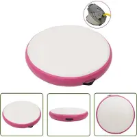 The Living Store Aufblasbare Gymnastikmatte mit Pumpe 100x100x10 cm PVC Rosa