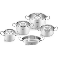 Fissler Topf-Set Original Profi Collection mit Servierpfanne und Glasdeckeln (5-teilig)