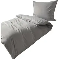 TRAUMSCHLAF Melange Bettwäsche 155x220 cm + 80x80 cm grau