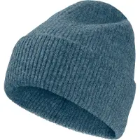 Jack Wolfskin Beanie "FUZZY BEANIE", Damen, Gr. M, blau (aluminiumblau), Materialmix, Mützen Beanie, Strickmütze, superweich, urbaner Look