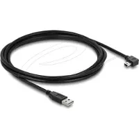 DeLOCK USB 2.0 Kabel Typ-A Stecker zu Typ Mini-B Stecker rechts gewinkelt 2 m, 2 m, USB A, Mini-USB B, USB 2.0, 0,48 Gbit/s, Schwarz