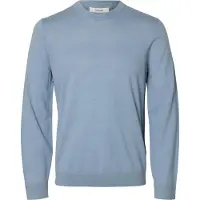 Selected Herren - Tray Merino Rundhals-Pullover - Dusty Blue