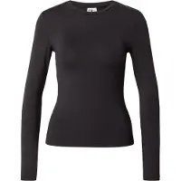 Pieces Langarmshirt "PCLULA LS TOP JRS NOOS", Damen, Gr. M, schwarz, Jersey, Obermaterial: 90% Nylon, 10% Elasthan, unifarben, normal, Rundhals, Shirts Langarmshirt
